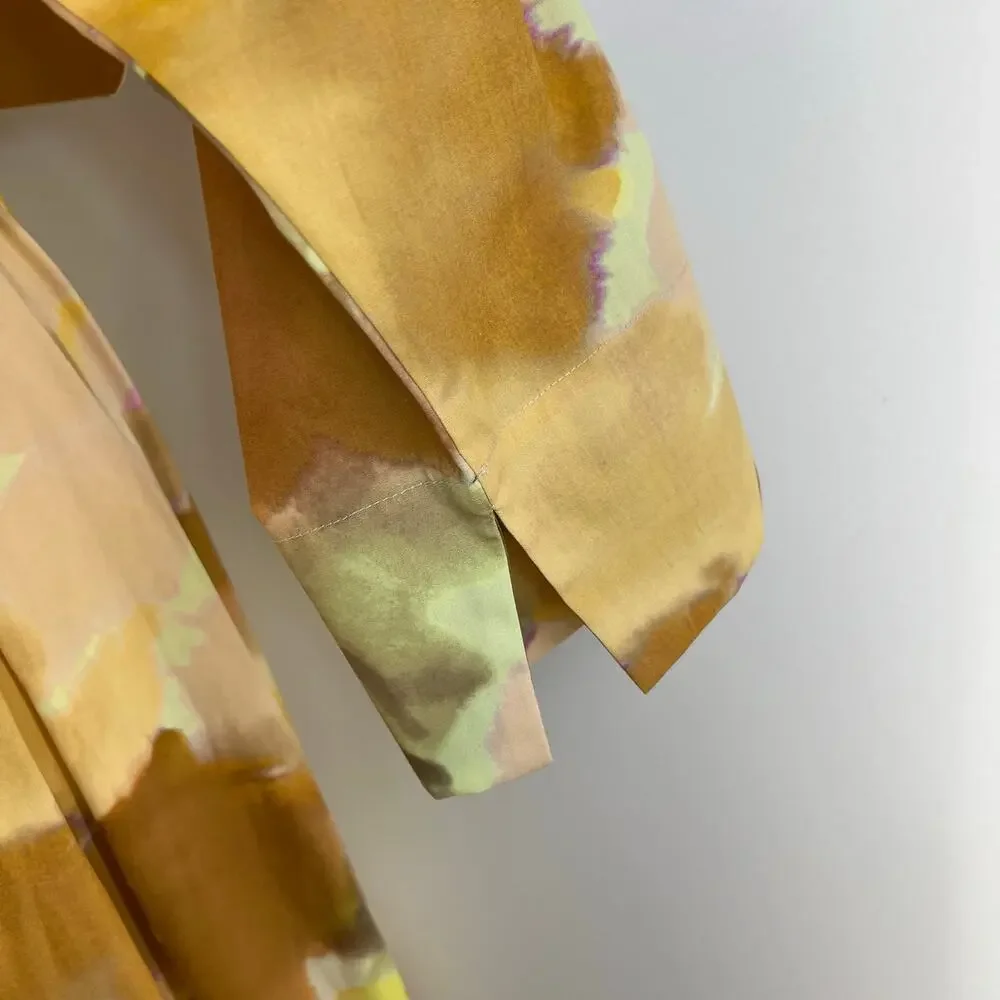 Exquise Brooklyn Dress Cotton Yellow Orange Pastels Watercolor Printed